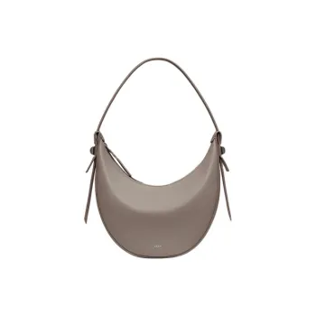 ZESH RACHEL Collection Moon Shaped Bag Advanced Handbag Shoulder Bag Medium Size Women's Elephant Gray/Ecru/Black