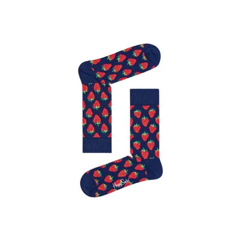 Happy Socks Mid Calf Socks Unisex 1 Pack Strawberry Dots-0
