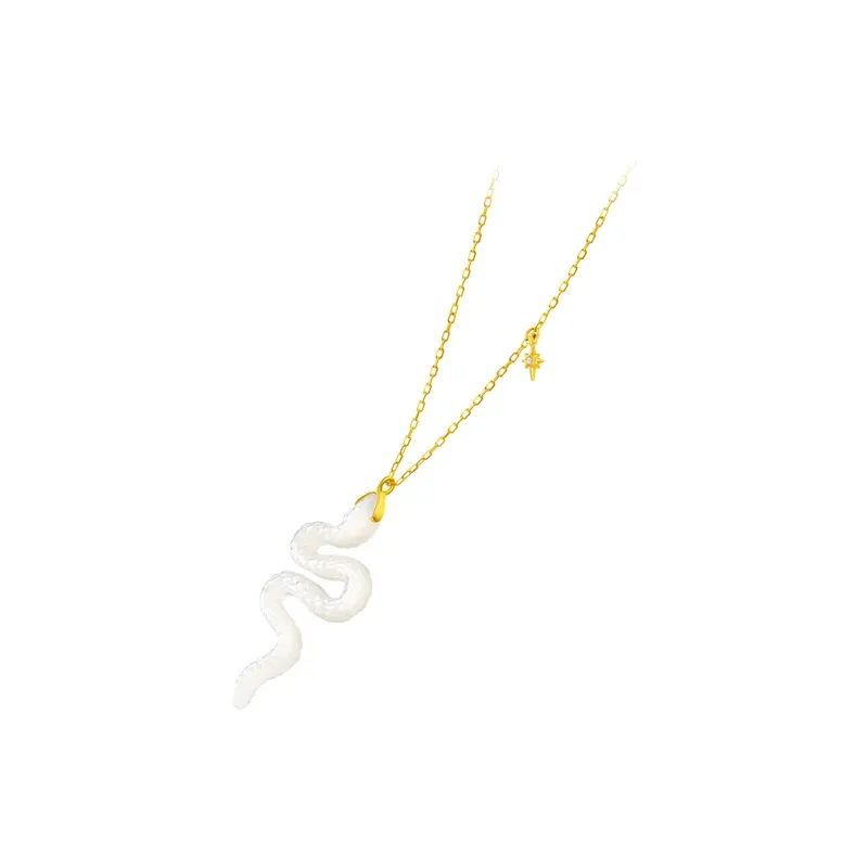 CHOW TAI FOOK White Shell Good Luck Necklace Women's-2