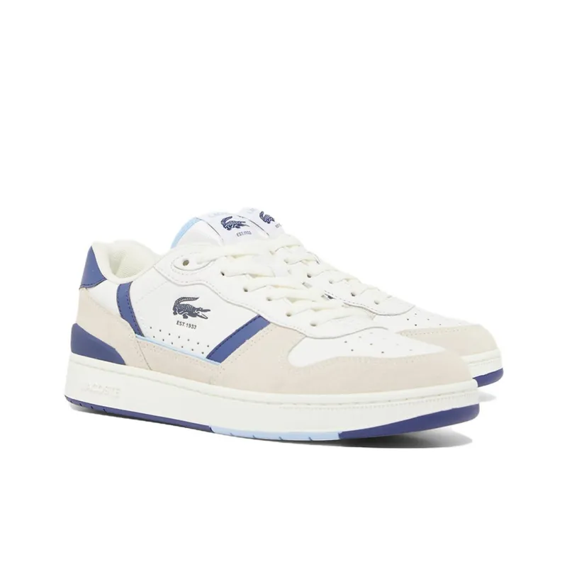 LACOSTE T-Clip Low-Top Skateboard Shoes Men's White-1