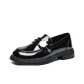 Black with Shiny Silver Buckle-AH561