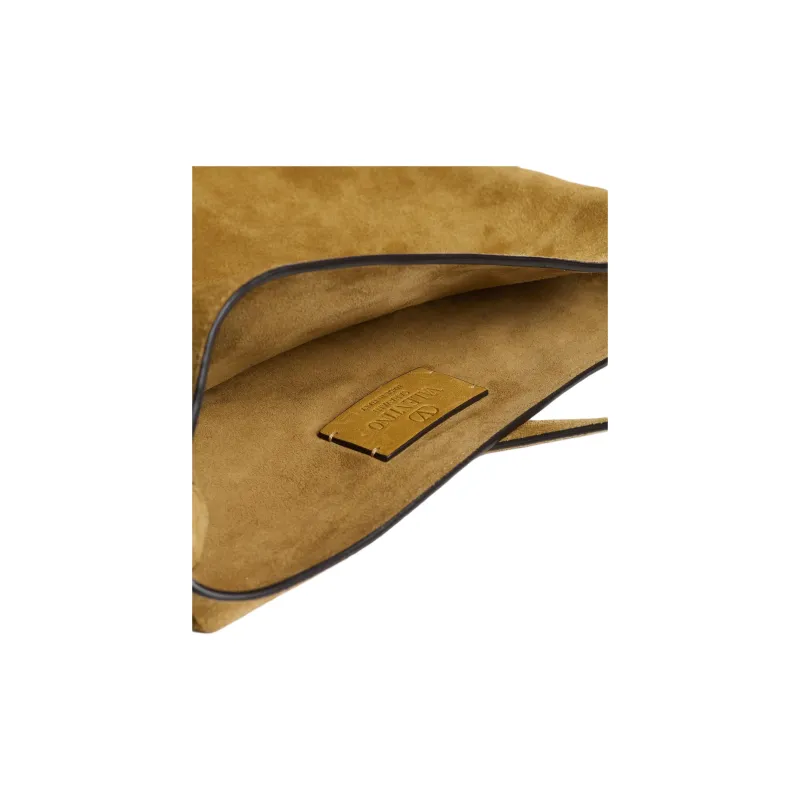 Valentino Suede Leather Shoulder Bag Crossbody Bag Men's Warm Brown-4