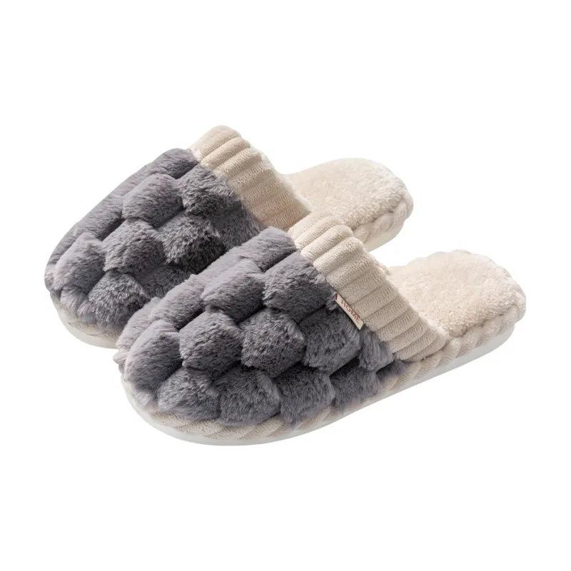 Foot Recreation Winter Comfortable Home Plush Small Ball Cotton Slippers Unisex-15