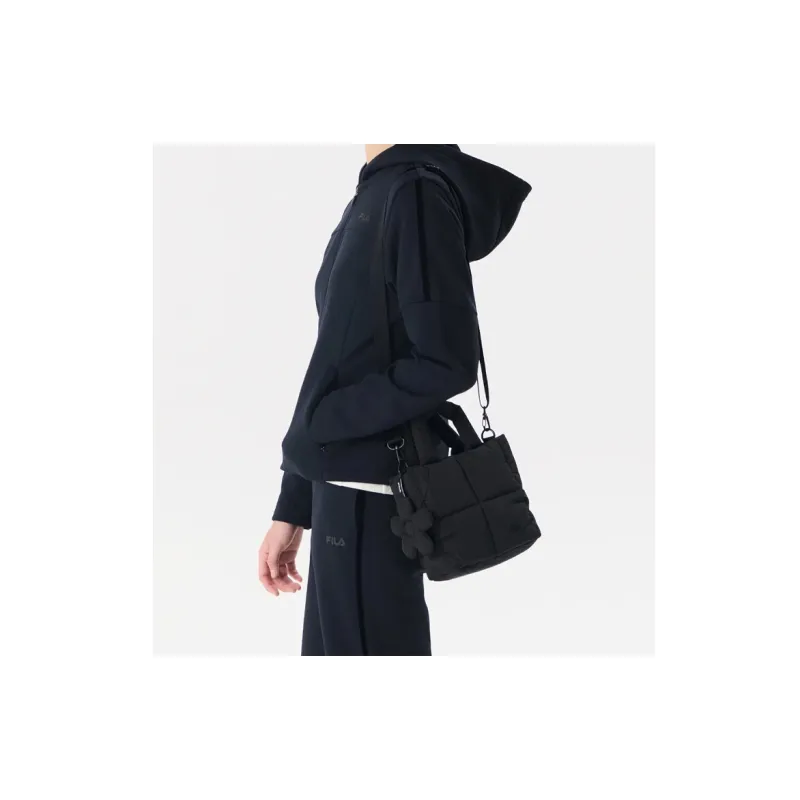 FILA Puffer Polyester Tote Bag Shopping Bag Shoulder Bag Handbag Mini Women's Black-4