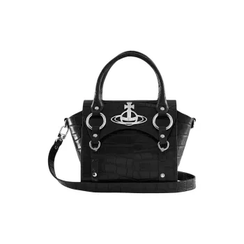 Vivienne Westwood BETTY Leather Shoulder Bag, Crossbody Bag, Handbag Small Size Women's Black