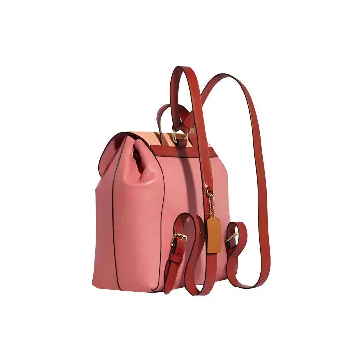 COACH Kleo Leather Backpack Medium Size Women's Nude/Candy Pink-1