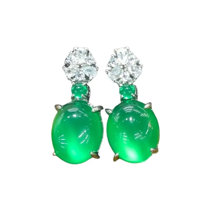 Grace Chalcedony Jade Earrings Women's-7
