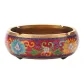 Cloisonne Blue Ashtray-Red