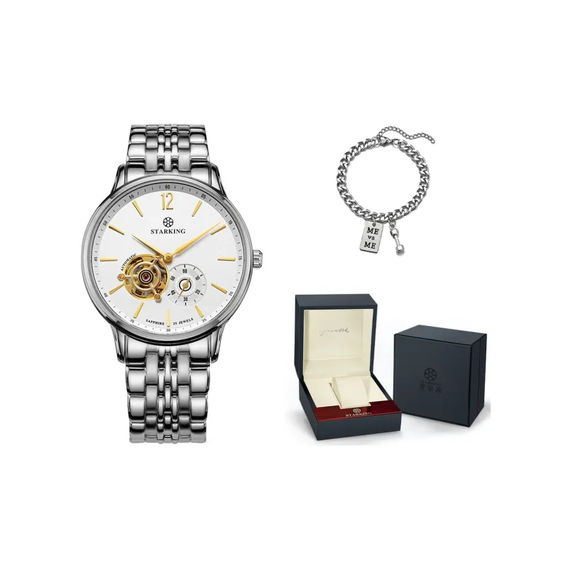 STARKING Automatic Mechanical Movement Stainless Steel Watchband Watch Unisex White Dial-6