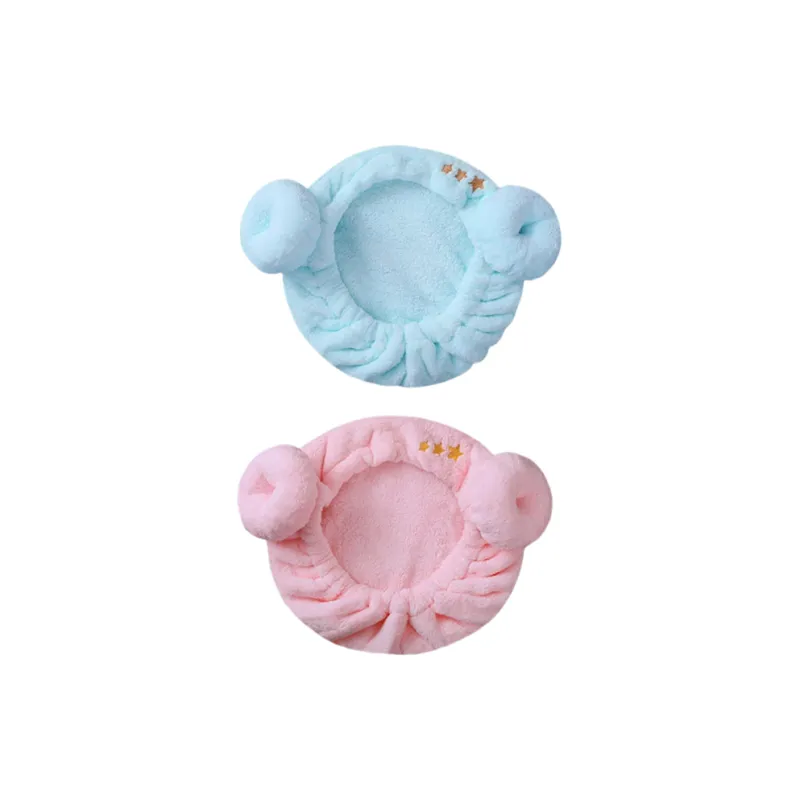 Drizzle Sheep Horn Bath Cap Solid Color-14