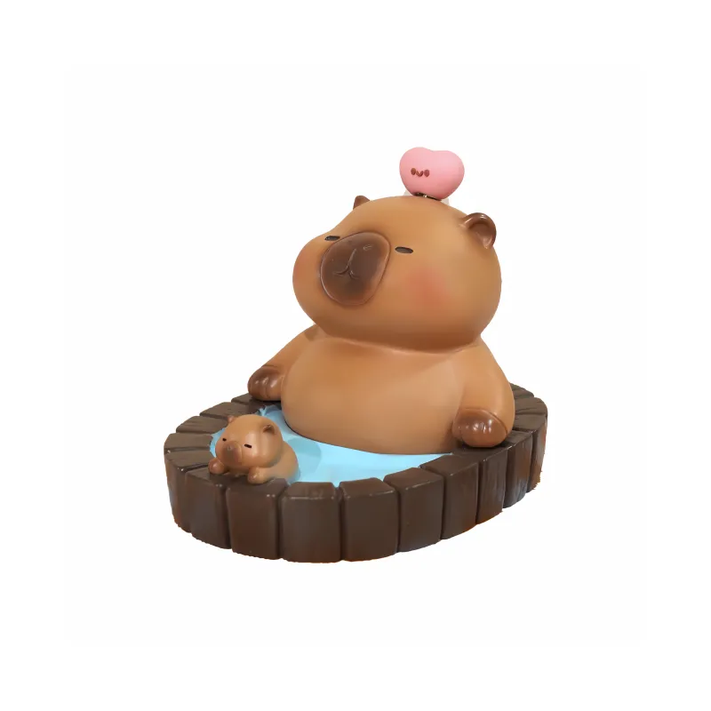 JOYAL Phone Stands Bubble Bath Kapibara Resin Ornament Cute Cartoon Lazy Person Desktop Streaming Tool Flat Swipe Drama-2