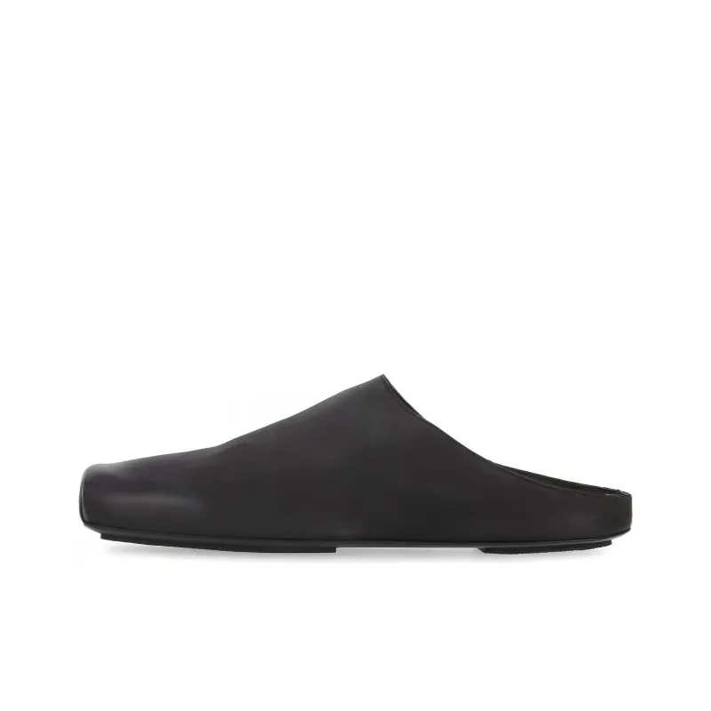 UMA WANG Square-toe Leather Slippers-0