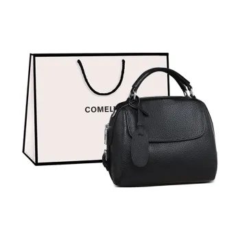 COMELY Synthetic Leather Patchwork With Cow Leather One Shoulder Handbags Regular Women's Black