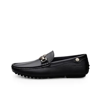 XIMO BULL Gommino Loafers Men Black/White