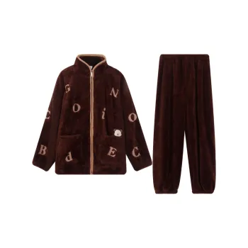 X QINGE Pajama Set Women's Brown