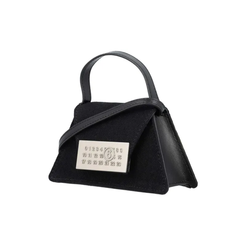 MM6 Maison Margiela Leather Shoulder Bag, Crossbody Bag, Handbag Mini Women's Black-1
