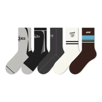COTTON CHEESE Mid Calf Socks Unisex 5 Pack