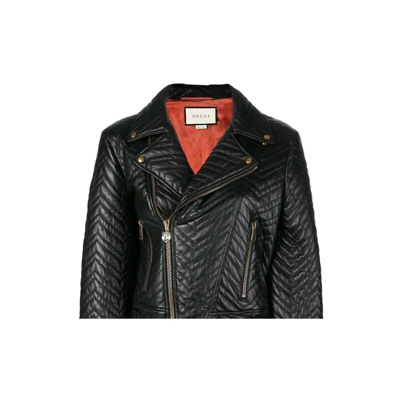 GUCCI SS22 Leather Jacket Women's Black-3