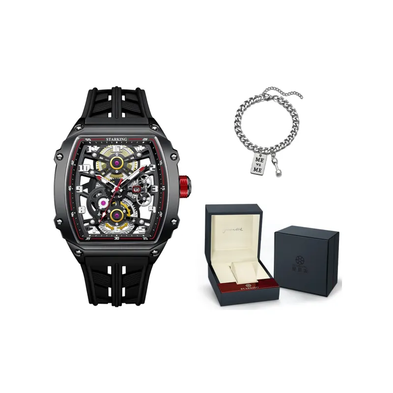 STARKING Eagle Soaring Collection Automatic Mechanical Movement Silicone Strap Watch Men's Watches Black Dial-12