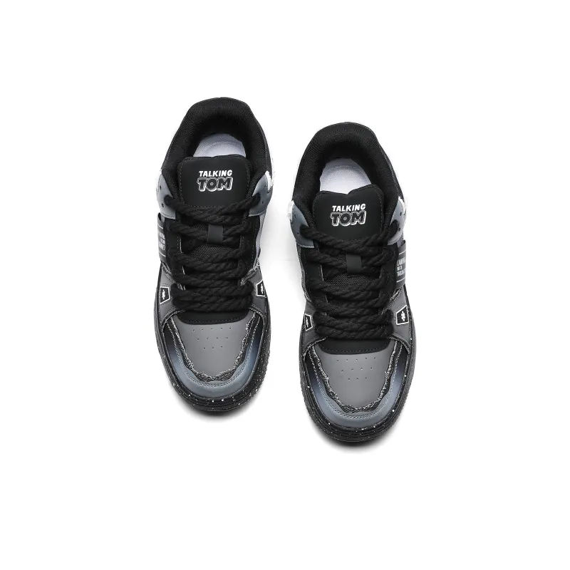 TALKING TOM Warm Coverage Height Increasing Wear-Resistant Slip-Resistant Low-Top Skateboard Shoes Unisex-4