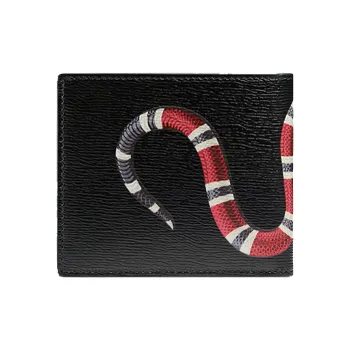 GUCCI Leather Wallet Money Clip Card Holder Men's Black