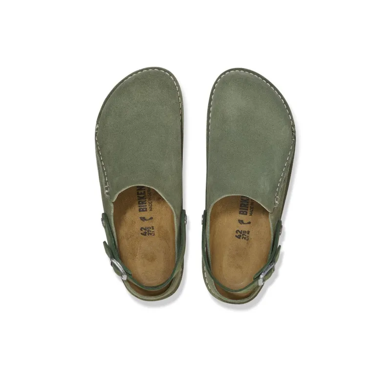 Birkenstock Lutry Premium Suede Wrap-toe Slippers Unisex Green Regular-3