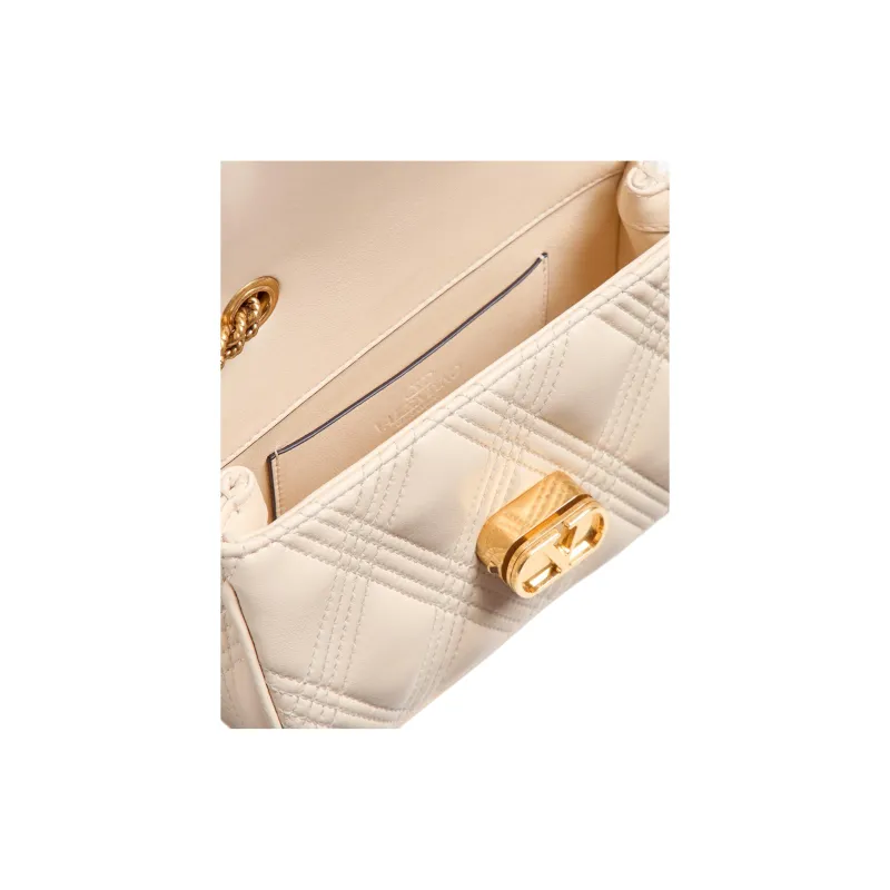 Valentino Sheepskin Shoulder Bag Crossbody Bag Small Size Women's Cream White-3