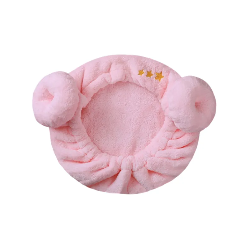 Drizzle Sheep Horn Bath Cap Solid Color-0