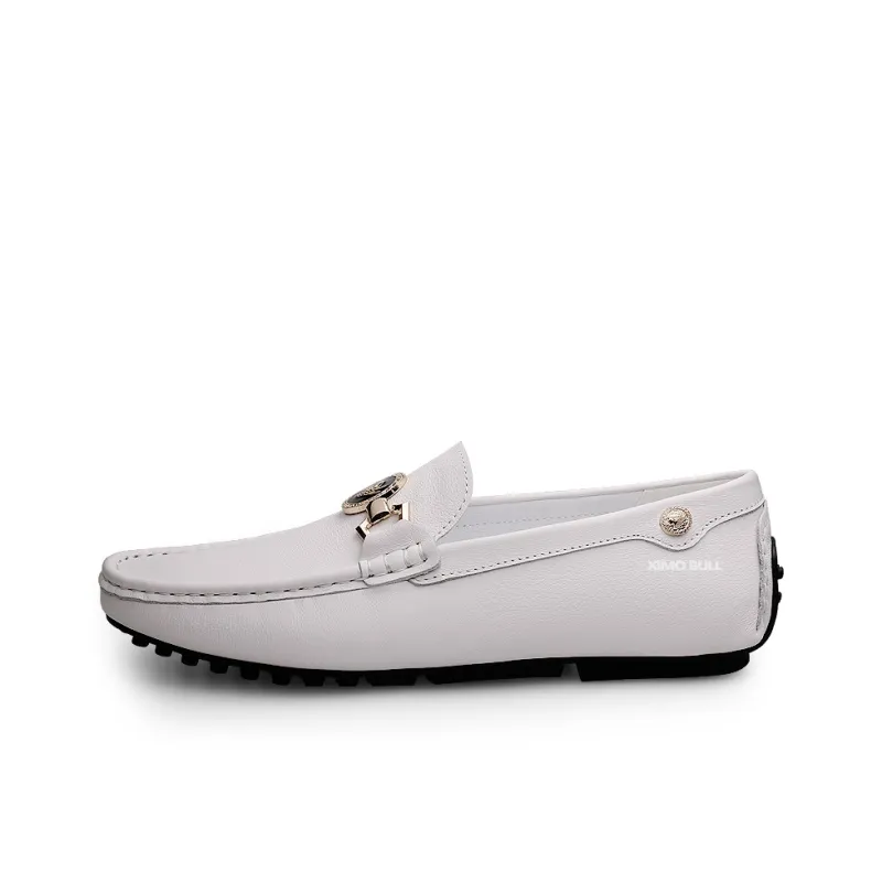 XIMO BULL Gommino Loafers Men Black/White-6