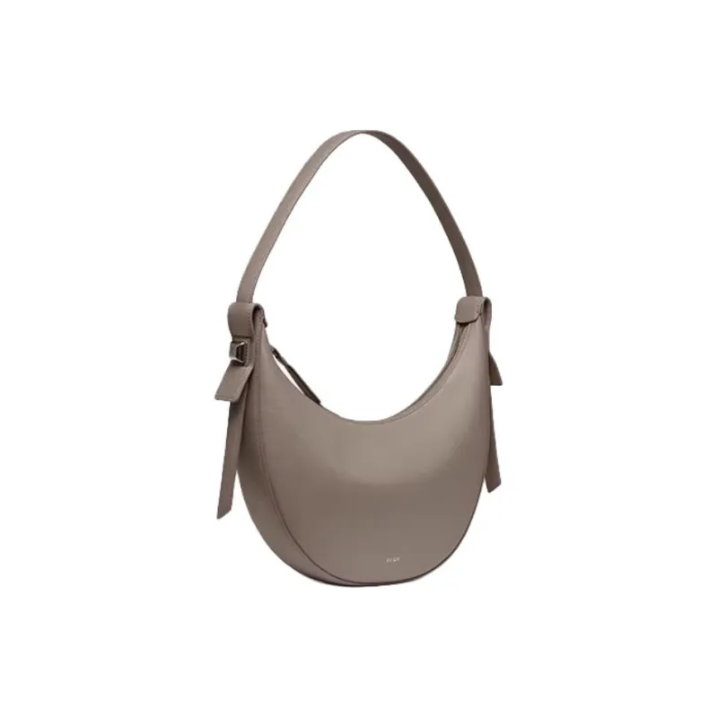 ZESH RACHEL Collection Moon Shaped Bag Advanced Handbag Shoulder Bag Medium Size Women's Elephant Gray/Ecru/Black-1