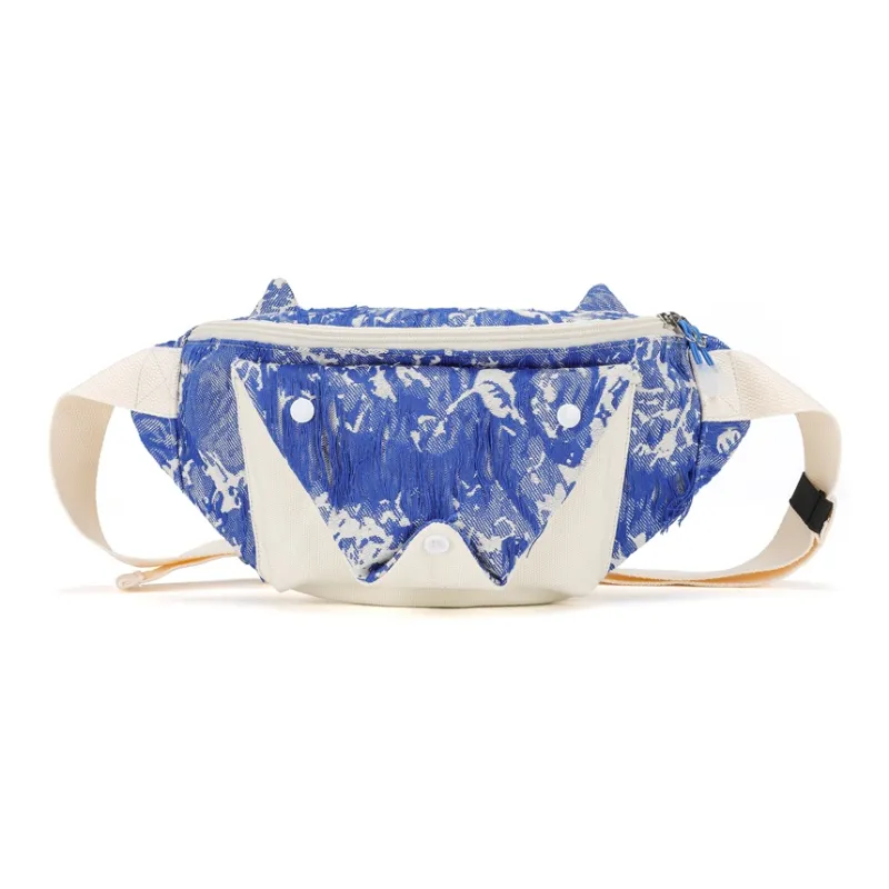 L&M Oxford Sling Bag, Fanny Pack Women's Blue White-1