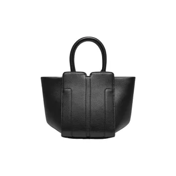 ZESH Cow Leather Shoulder Bag Crossbody Bag Handbag Women's Ecru/Black