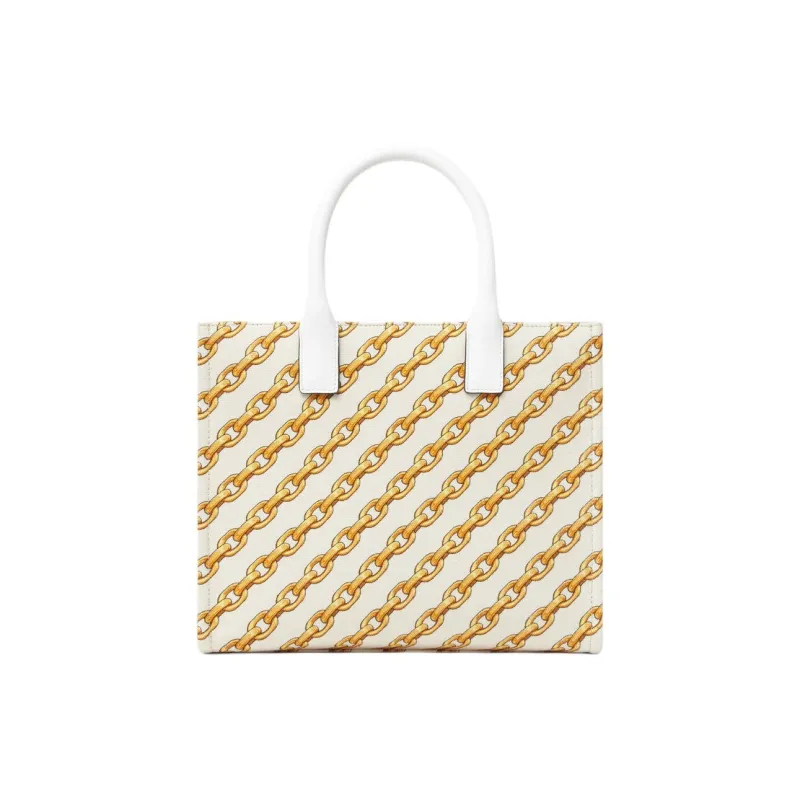 VERSACE La Medusa Cotton Tote Bag Shopping Bag Handbag Small Size Women's Gold & White-2