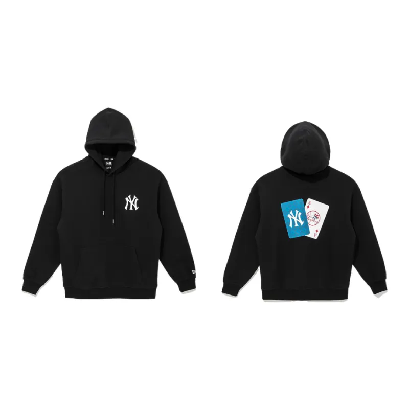 New Era Sweatshirt Casual Elastic Cuff Sweatpants Set Unisex Black-2