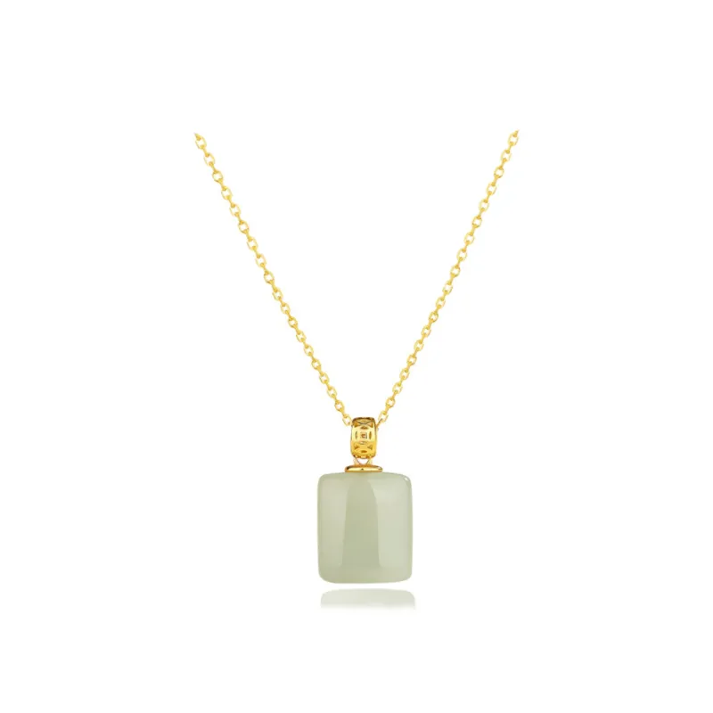 JIACUIYUN Hetian Jade Necklaces Green Jade Unisex-0