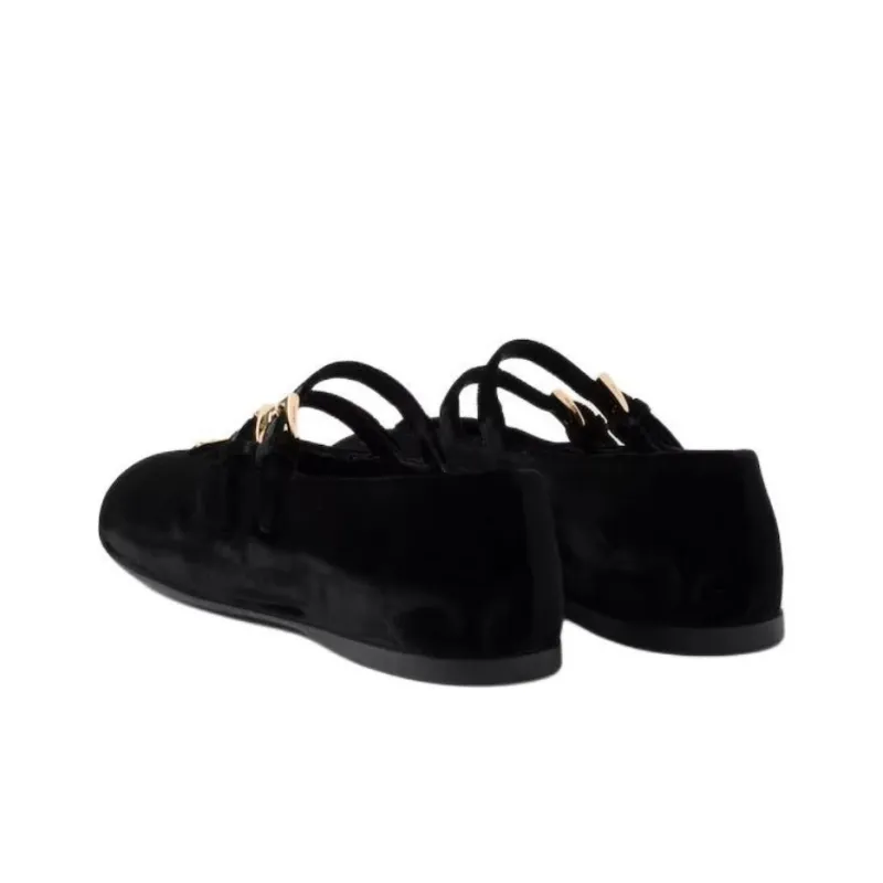 PRADA Flat Casual Single Shoes Women's Black-3