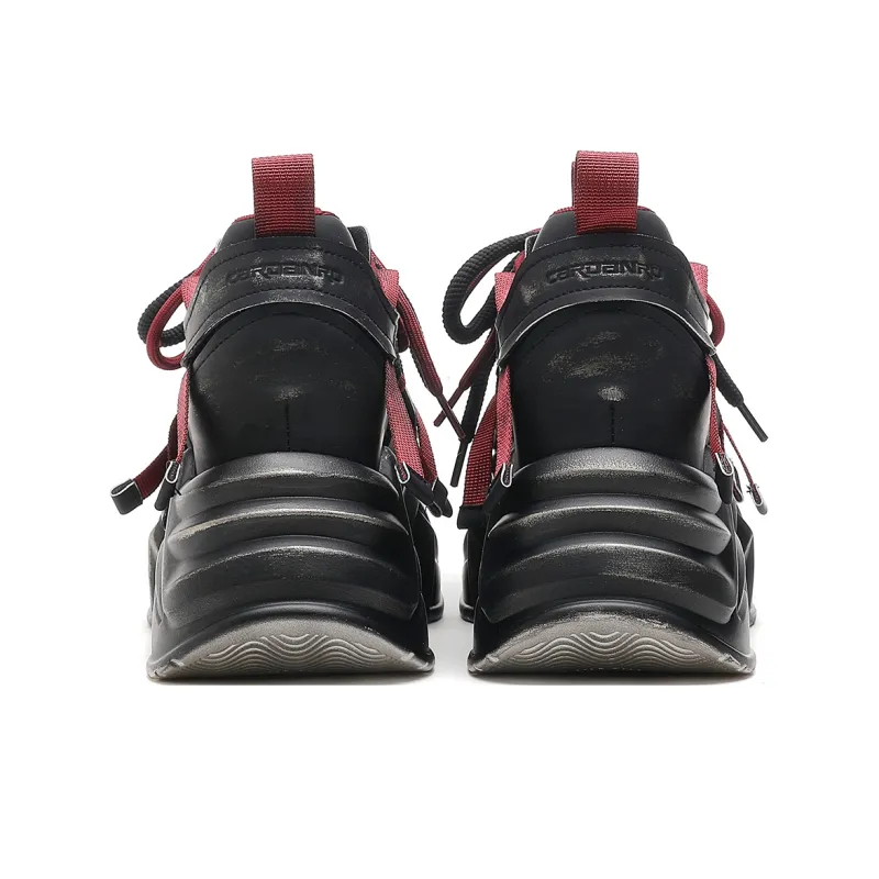 CARDANRO Low-Top Platform Height Increasing 10cm Vintage Chunky Sneakers Women's-13