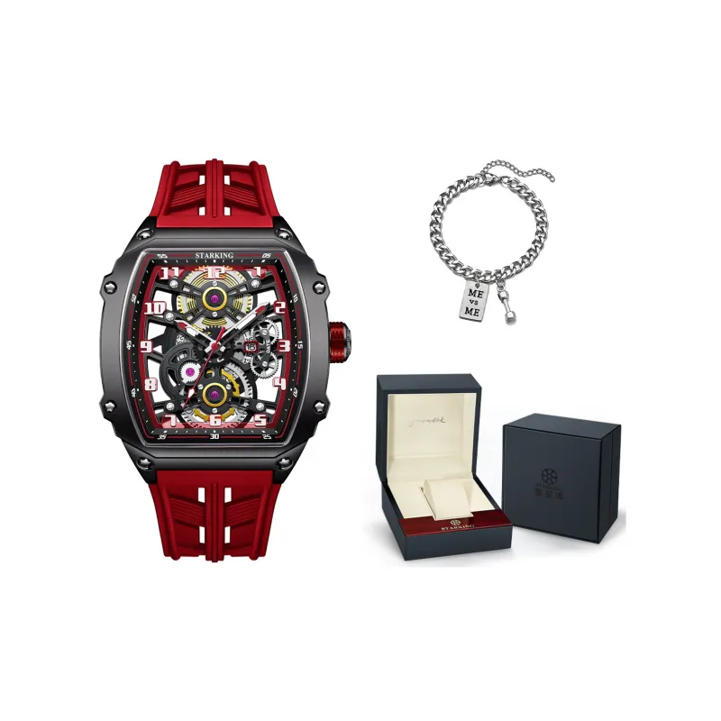 STARKING Eagle Soaring Collection Automatic Mechanical Movement Silicone Strap Watch Men's Watches Black Dial-10