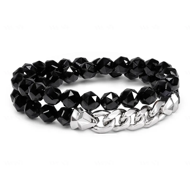 AWNL Black Spinel Bracelets Men's-3