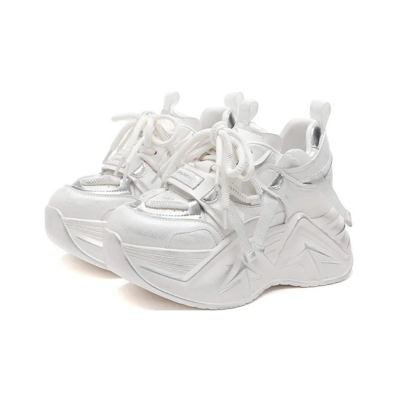 CARDANRO Low-Top Platform Height Increasing 10cm Vintage Chunky Sneakers Women's-17