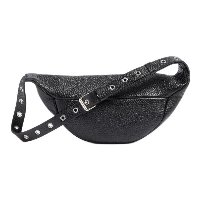 Valentino Shiny Calfskin Fanny Pack Men's Black-3