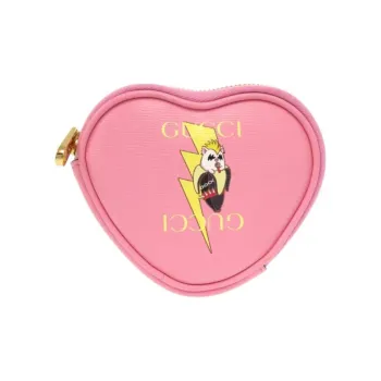 GUCCI Bananya Collaboration Leather Coin Purse Women's Pink
