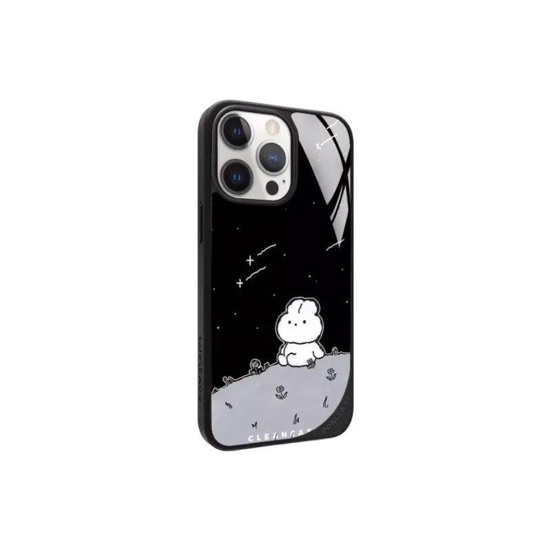 LANWK Glass Material Gazing At The Starry Sky Magnetic Phone Case Compatible With Apple IPhone 14/15/16/Pro/Pro Max-0