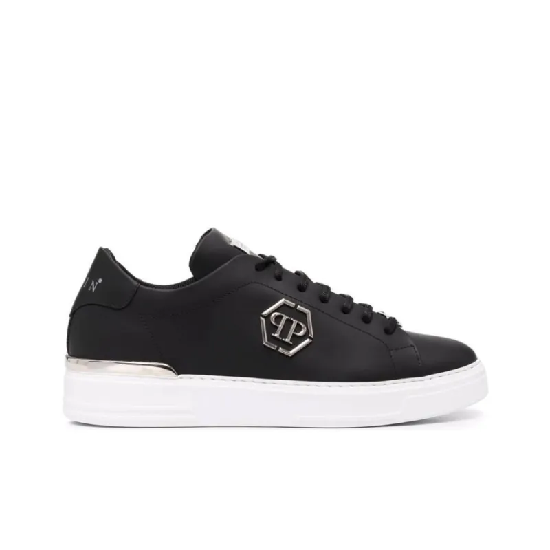 PHILIPP PLEIN Hexagon Low-top Leather Sneakers-1