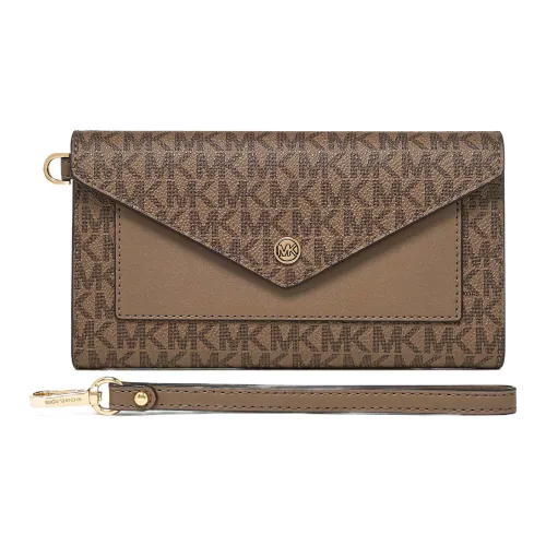 MICHAEL KORS Artificial Leather Wallet Large Size Women's Taupe