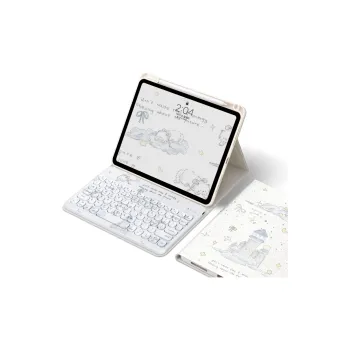 MOROCK Compatibility Apple 2024 Pro 11 Bluetooth Integrated Keyboard With Pen Slot Case