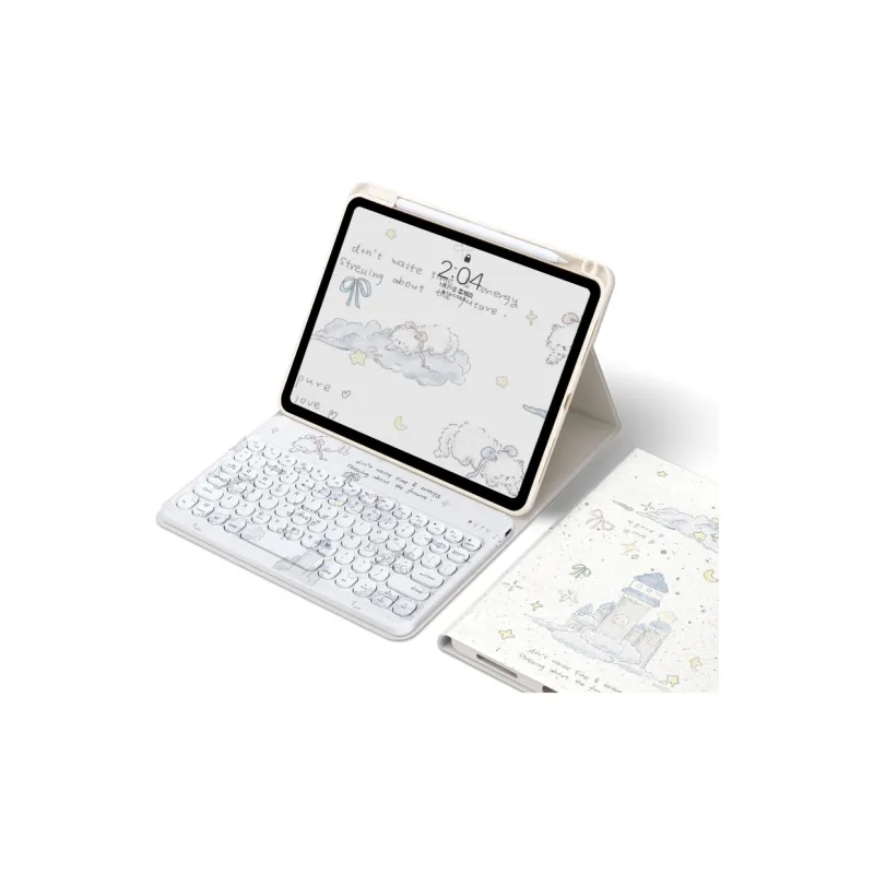 MOROCK Compatibility Apple 2024 Pro 11 Bluetooth Integrated Keyboard With Pen Slot Case-0
