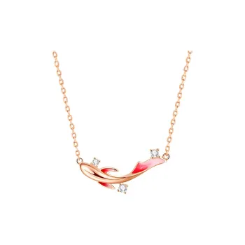 VANA 925 Silver Zirconia Enamel Necklaces Women's