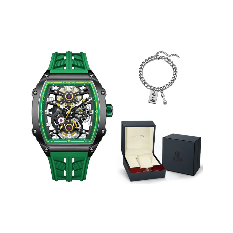 STARKING Eagle Soaring Collection Automatic Mechanical Movement Silicone Strap Watch Men's Watches Black Dial-13