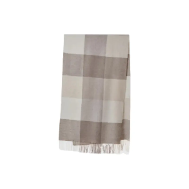 MUJI Sheep Wool Knit Scarves Unisex Beige-0